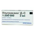 Ультракаин Д-С, 40 мг+0.005 мг/мл, раствор для инъекций, 2 мл, 10 шт. фото