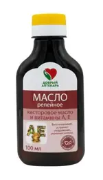 Добрый Аптекарь Масло репейное с касторовым маслом и витаминами А и Е, масло косметическое, 100 мл, 1 шт. фото