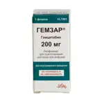 Гемзар, 200 мг, лиофилизат для приготовления раствора для инфузий, 10 мл, 1 шт. фото