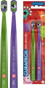 Curaprox kids Duo Little Bacterias Edition Набор зубных щеток для детей, щетка зубная, 2 шт, ультрамягкая фото