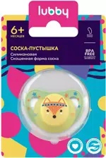 Lubby соска-пустышка силиконовая со скошенным соском, 6+ мес, 1 шт, арт. 28558 фото