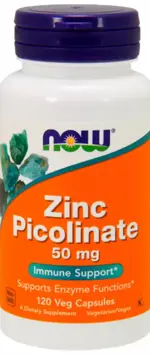 NOW Цинк Пиколинат, 50 мг, капсулы, 120 шт. фото 