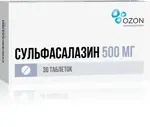 Сульфасалазин, 500 мг, таблетки, покрытые пленочной оболочкой, 30 шт. фото 