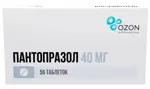 Пантопразол, 40 мг, таблетки, покрытые кишечнорастворимой оболочкой, 56 шт. фото 