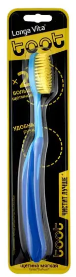 Longa Vita Toot, щетка зубная, 1 шт, цвет в ассортименте, мягкая фото