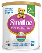 Similac Гипоаллергенный 2, смесь молочная сухая, 375 г, 1 шт, для детей с 6 месяцев фото