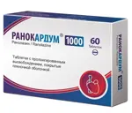 Ранокардум, 1000 мг, таблетки пролонгированного действия, покрытые пленочной оболочкой, 60 шт. фото