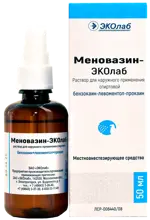 Меновазин-ЭКОлаб, раствор для наружного применения спиртовой, 50 мл, 1 шт, с насадкой-распылителем фото