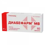 Диабефарм МВ, 30 мг, таблетки с модифицированным высвобождением, 60 шт. фото