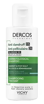 Vichy Dercos интенсивный шампунь-уход против перхоти для нормальных и жирных волос, шампунь, 75 мл, 1 шт. фото