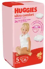 Huggies Ultra Comfort Подгузники детские, р. 5, 15 шт, 12-22 кг, для девочек фото