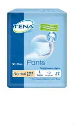 Tena Pants Normal Подгузники-трусы для взрослых, Large L (3), 10 шт, 100-135 см Tena Pants Normal Подгузники-трусы для взрослых, Large L (3), 10 шт, 100-135 см фото 3