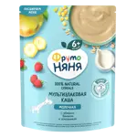 Фрутоняня Каша молочная мультизлаковая, каша детская молочная, 200 г, 1 шт, яблоко + банан + земляника фото