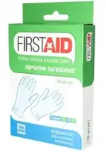Firstaid перчатки смотровые латексные опудренные нестерильные, Small S (6-7), пара, 5 шт. фото
