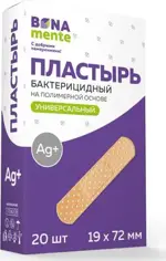 Bona mente! Пластырь бактерицидный на полимерной основе с ионами серебра, 1.9 см х 7.2 см, набор, 20 шт. фото