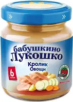 Бабушкино Лукошко Пюре, пюре, 100 г, 1 шт, кролик + овощи фото