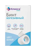 Клинса бинт эластичный самофиксирующийся на пропиленовой основе, 4 см х 4 м, 1 шт, белый фото