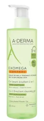 A-Derma Exomega смягчающий очищающий гель 2 в 1 для тела и волос, гель, 500 мл, 1 шт. фото