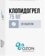 Клопидогрел, 75 мг, таблетки, покрытые пленочной оболочкой, 28 шт. фото