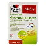 Доппельгерц актив Фолиевая кислота + Витамины B6+B12+C+E, 1.111 г, таблетки, 30 шт. фото