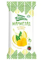 Умные сладости Мармелад желейно-формовой со стевией, мармеладные пастилки, 80 г, 1 шт, лимон фото