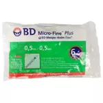 BD Micro-Fine Plus Шприц одноразовый инсулиновый U-100, 0.5 мл, шприц в комплекте с иглой, 10 шт, 31G (0.25x6 мм) фото