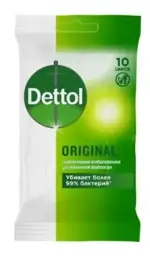 Dettol Салфетки влажные антибактериальные, салфетки влажные, 10 шт, без спирта Dettol Салфетки влажные антибактериальные, салфетки влажные, 10 шт, без спирта фото 2