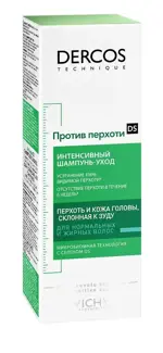 Vichy Dercos интенсивный шампунь-уход против перхоти для нормальных и жирных волос, шампунь, 200 мл, 1 шт. фото
