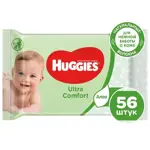 Huggies ultra comfort салфетки влажные детские, 56 шт, алоэ вера фото