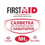 Ферстэйд Салфетка для стимуляции дыхания с нашатырем, 3 см х 6 см, 1 шт. фото