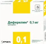 Диферелин, 0.1 мг, лиофилизат для приготовления раствора для подкожного введения, 7 шт, в комплекте с растворителем фото 