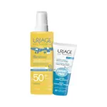 Uriage Bariesun спрей детский увлажняющий водостойкий SPF 50 200 мл + крем очищающий пенящийся 50 мл, набор, 1 шт. фото