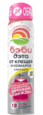 Дэта бэби детский аэрозоль от клещей и комаров, аэрозоль, 100 мл, 1 шт. фото 