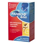 Ранкоф флю, порошок для приготовления раствора для приема внутрь, 17 г, 5 шт, мед + лимон фото 