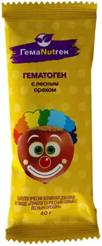 Гемаnutген Гематоген, плитка, 40 г, 1 шт, с лесным орехом фото