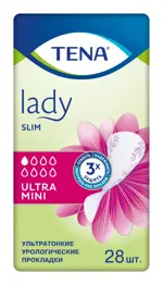 Tena Lady Slim Ultra Mini прокладки урологические, прокладки урологические, 28 шт, 1 капля фото 1