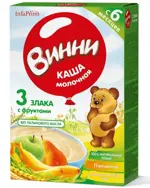 Винни Каша молочная 3 злака манго банан, каша детская молочная, 200 г, 1 шт. фото