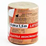 Lauma Бинт эластичный медицинский, 8 см х 1.5 м, 1 шт, с двумя фиксаторами, высокой растяжимости фото