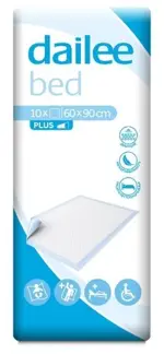 Dailee Bed Plus пеленки впитывающие, 60 см х 90 см, 10 шт. Dailee Bed Plus пеленки впитывающие, 60 см х 90 см, 10 шт. фото 1