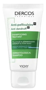 Vichy Dercos интенсивный шампунь-уход против перхоти для нормальных и жирных волос, шампунь, 50 мл, 1 шт. фото