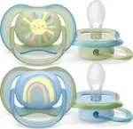 AVENT Ultra Air пустышка силиконовая ортодонтическая с футляром, 2 шт, 0-6 мес, арт. SCF085/58 фото