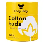 Holly Polly ватные палочки бамбуковые, ватные палочки, 200 шт, розовые фото