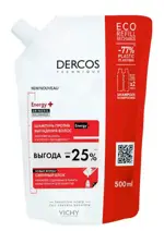 Vichy Dercos Energy+ тонизирующий шампунь против выпадения и истончения волос, шампунь, 500 мл, 1 шт, сменный блок фото