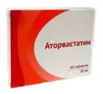 Аторвастатин, 20 мг, таблетки, покрытые пленочной оболочкой, 30 шт. фото