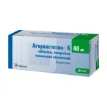 Аторвастатин-К, 40 мг, таблетки, покрытые пленочной оболочкой, 30 шт. фото
