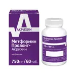 Метформин Пролонг-Акрихин, 750 мг, таблетки с пролонгированным высвобождением, покрытые пленочной оболочкой, 60 шт. фото 3