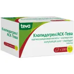 Клопидогрел/АСК-Тева, 100 мг+75 мг, таблетки, покрытые пленочной оболочкой, 100 шт. фото