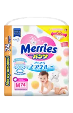 Merries Подгузники-трусики детские, 6-11 кг, 74 шт, р. M фото