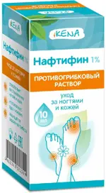 Икена нафтифин раствор противогрибковый, 1%, раствор для наружного применения, 10 мл, 1 шт. фото 