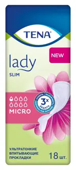 Tena Lady Slim Micro (0,5 капли) Прокладки урологические, прокладки урологические, 18 шт. Tena Lady Slim Micro (0,5 капли) Прокладки урологические, прокладки урологические, 18 шт. фото 1